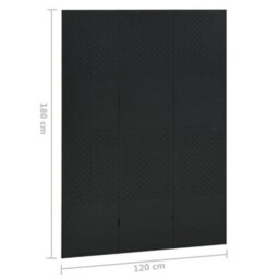 Vidaxl 3-Panel Room Divider Black 120X180 Cm Steel Room Dividers - thumbnail 6