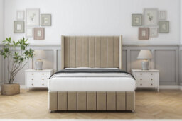 "Sloomy Melbourne Almond Coniston Divan Bed Set No Drawers With 54"" Wingback & 12"" Footboard 5' King" - thumbnail 1