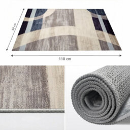 MCC Direct Short Pile Rectangular Arch Pattern Rug 60X110Cm Blue - thumbnail 9
