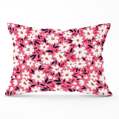 Warren Reed Designer Small Cute White Flower Pattern Cushions 33Cm X 48Cm