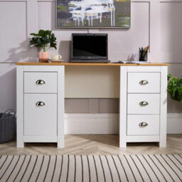 Home Source Camden Pc Computer Office Storage Desk White - thumbnail 3