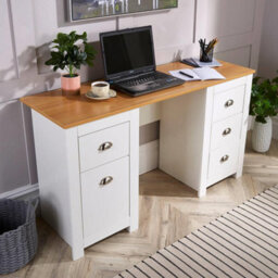 Home Source Camden Pc Computer Office Storage Desk White - thumbnail 2