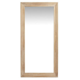Hill Interiors Washed Wood Large Framed Mirror - Glass - L3 X W90 X H180 Cm - Brown