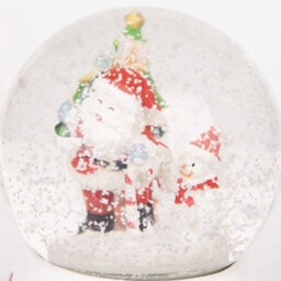 Shatchi Musical Christmas Snowglobe Large Water Ball Features Santa Snowman Scene Santa Costume Resin Base Decorations - thumbnail 6