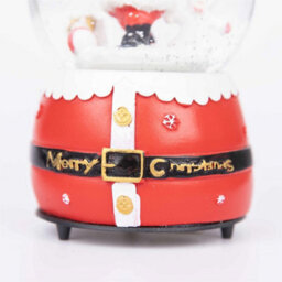 Shatchi Musical Christmas Snowglobe Large Water Ball Features Santa Snowman Scene Santa Costume Resin Base Decorations - thumbnail 4