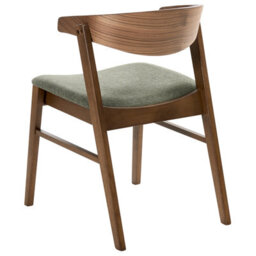 Beliani Set Of 2 Dining Chairs Lilly Fabric Dark Green/ Brown - thumbnail 6