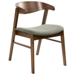 Beliani Set Of 2 Dining Chairs Lilly Fabric Dark Green/ Brown - thumbnail 4
