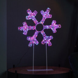 Samuel Alexander 45Cm Light Up White Christmas Snowflake On Metal Stand With Twinkling Rainbow Leds - thumbnail 1