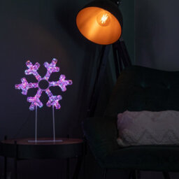 Samuel Alexander 45Cm Light Up White Christmas Snowflake On Metal Stand With Twinkling Rainbow Leds - thumbnail 2