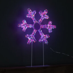 Samuel Alexander 45Cm Light Up White Christmas Snowflake On Metal Stand With Twinkling Rainbow Leds - thumbnail 4