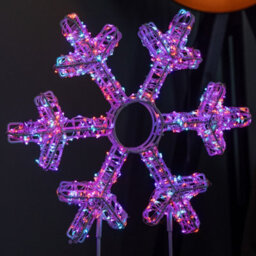 Samuel Alexander 45Cm Light Up White Christmas Snowflake On Metal Stand With Twinkling Rainbow Leds - thumbnail 5