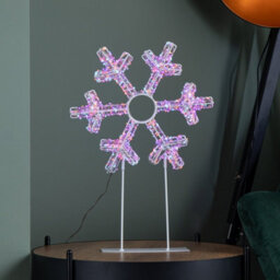 Samuel Alexander 45Cm Light Up White Christmas Snowflake On Metal Stand With Twinkling Rainbow Leds - thumbnail 6