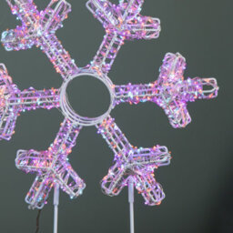 Samuel Alexander 45Cm Light Up White Christmas Snowflake On Metal Stand With Twinkling Rainbow Leds - thumbnail 7