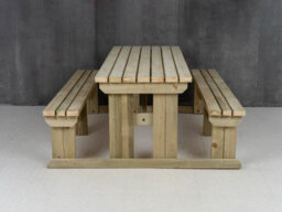 Arbor Garden Solutions Abies Wooden Picnic Bench And Table Set, Outdoor Dining Set (8Ft, Natural Finish) - thumbnail 5