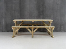 Arbor Garden Solutions Abies Wooden Picnic Bench And Table Set, Outdoor Dining Set (8Ft, Natural Finish) - thumbnail 4