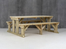Arbor Garden Solutions Abies Wooden Picnic Bench And Table Set, Outdoor Dining Set (8Ft, Natural Finish) - thumbnail 3