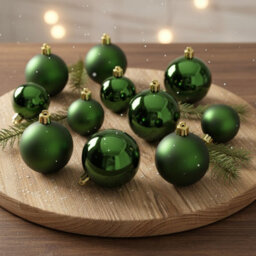 Decoris 30 Pine Green Christmas Tree Baubles Shatterproof Hanging Decoration 4Cm 5Cm 6Cm - thumbnail 7