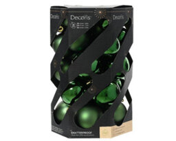 Decoris 30 Pine Green Christmas Tree Baubles Shatterproof Hanging Decoration 4Cm 5Cm 6Cm - thumbnail 2