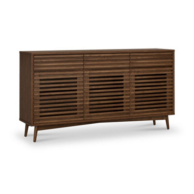Kari Dark Oak 3 Drawer 3 Door Sideboard Cabinet - By Roseland Furniture - image 1