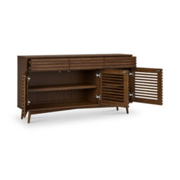Kari Dark Oak 3 Drawer 3 Door Sideboard Cabinet - By Roseland Furniture - thumbnail 4