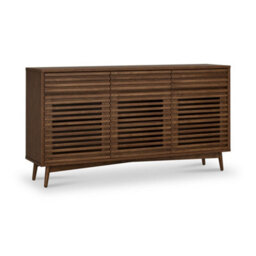 Kari Dark Oak 3 Drawer 3 Door Sideboard Cabinet - By Roseland Furniture - thumbnail 1