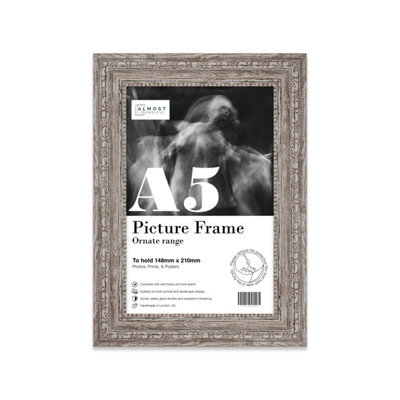 A5 Walnut Ornate Picture Frame (21 X 14.7Cm) Poster, Photo, Artwork, Gallery Wall Or Print - image 1