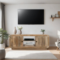 Paloma Carved Mango Wood 2 Doors Tv Cabinet Upto 55 Inch - thumbnail 1