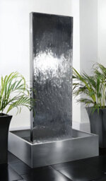 Primrose Double-Sided Vertical Large Metal Stainless Steel Water Wall Indoor Outdoor H180Cm - thumbnail 1