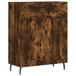 Berkfield Elegant Highboard Smoked Oak 69.5X34X180 Cm Engineered Wood - thumbnail 7