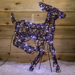 Samuel Alexander 68Cm Light Up Brown Christmas Running Doe With 120 White & Warm White Leds - thumbnail 2