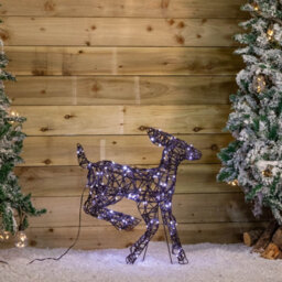 Samuel Alexander 68Cm Light Up Brown Christmas Running Doe With 120 White & Warm White Leds - thumbnail 3