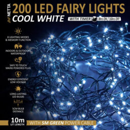 Netta Christmas Tree Lights 200 Led 10M Fairy String Lights Plug In With Timer And Memory Functions For Outdoor/indoor Use - Cool - thumbnail 2