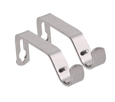 Lister Cartwright 19mm Curtain Pole Ends Brackets With Adjustable Screws Metal Finish (Pack Of 2)