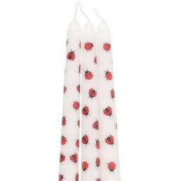 Something Different Love Bug Ladybird Taper Candle (Pack Of 3) White/red (One Size) - thumbnail 3