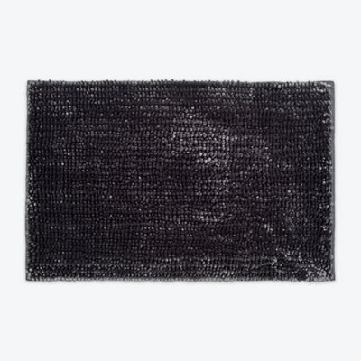 Allure Bath Fashions Velvet Chenille Bobble Bath Mat Non-Slip - Charcoal Grey - image 1