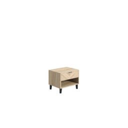 Wyld Haus Skerries Chevron 1-Drawer Bedside Cabinet Sonoma Oak With Bottom Shelf - thumbnail 2