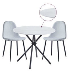 Hallowood Furniture Cullompton Small Round Dining Table (0.9M) With 2 Chairs (Cha502-Sgy) - thumbnail 8