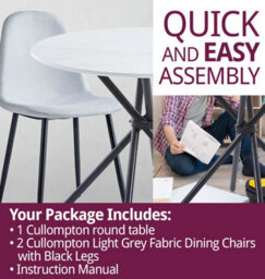 Hallowood Furniture Cullompton Small Round Dining Table (0.9M) With 2 Chairs (Cha502-Sgy) - thumbnail 7