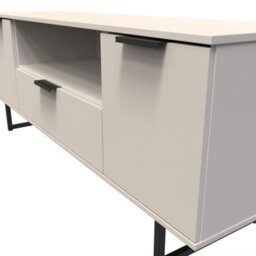 Beijing 2 Door 1 Drawer Wide Tv Unit In Kashmir Matt (Ready Assembled) - thumbnail 4