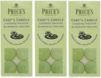 3 X Price's Chef Scented Tealights Candles Pack Of 10