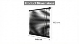 Black Pvc Venetian Window Blind 60 Cm Width And 150 Cm Drop - thumbnail 2