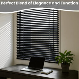 Black Pvc Venetian Window Blind 60 Cm Width And 150 Cm Drop - thumbnail 3