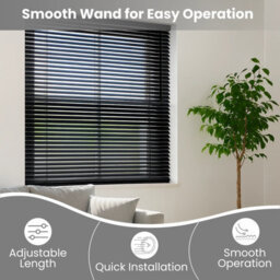 Black Pvc Venetian Window Blind 60 Cm Width And 150 Cm Drop - thumbnail 4