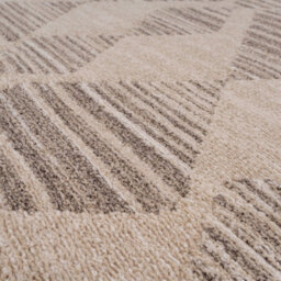 Loomed Neutral Beige Distressed Diamond Tonal Soft Extra Long Runner Rug Stair Carpet 60Cmx6M - thumbnail 4