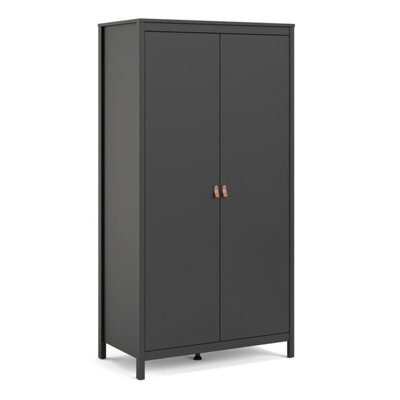 Furniture To Go Barcelona Wardrobe With 2 Doors In Matt Black - image 1