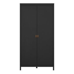 Furniture To Go Barcelona Wardrobe With 2 Doors In Matt Black - thumbnail 3