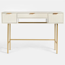 Ohs Ribbed Dressing Table Vanity Makeup Desk With 3 Drawers - thumbnail 4
