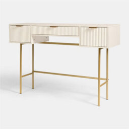 Ohs Ribbed Dressing Table Vanity Makeup Desk With 3 Drawers - thumbnail 5
