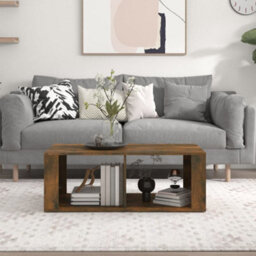 Berkfield Coffee Table Smoked Oak 100X50X36 Cm Engineered Wood - thumbnail 3
