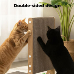 Skylos 48Cm L Shaped Cat Scratching Board With Ball Toy Wall Furniture Brown - thumbnail 5